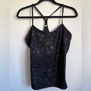 Lululemon Power Y Tank Luon Athletic Bra Top - Star Crushed Coal Black - US 10
